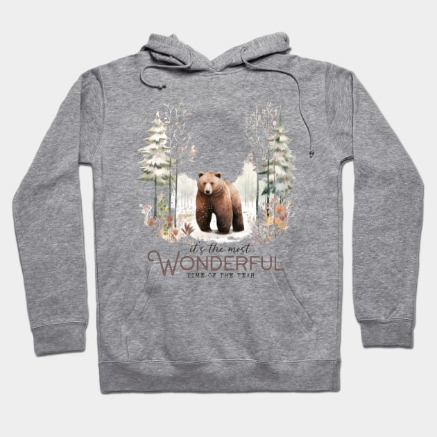 Winter Woodland Quote Hoodie by Chromatic Fusion Studio